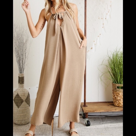 Ces Femme 'Lift my Spirits' Jumpsuit in Mocha M - Picture 1 of 5